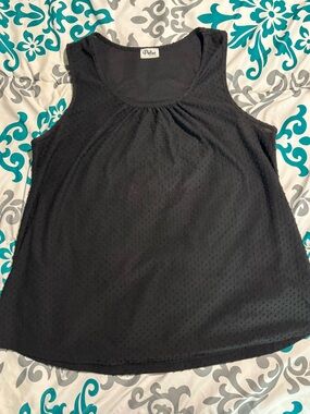 Pulse Boutique Black Textured Sleeveless Tank Top